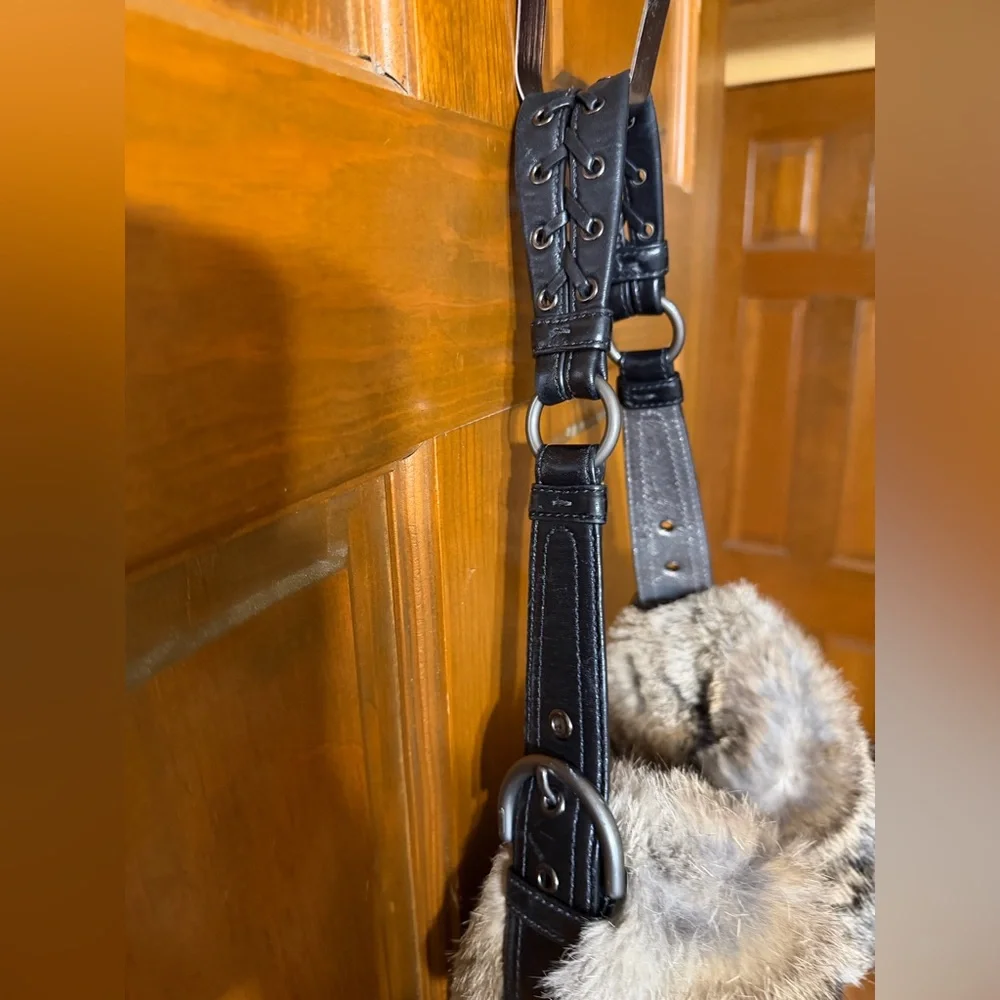 Vintage Coach Soho Quilted Rabbit Fur Hobo Y2K - Picture 3 of 15